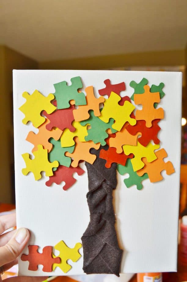 fall autumn puzzle pieces craft for kids