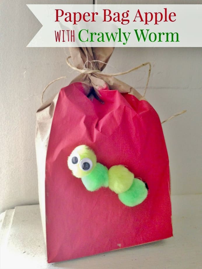 paper bag apple back to school preschool fall craft for kids