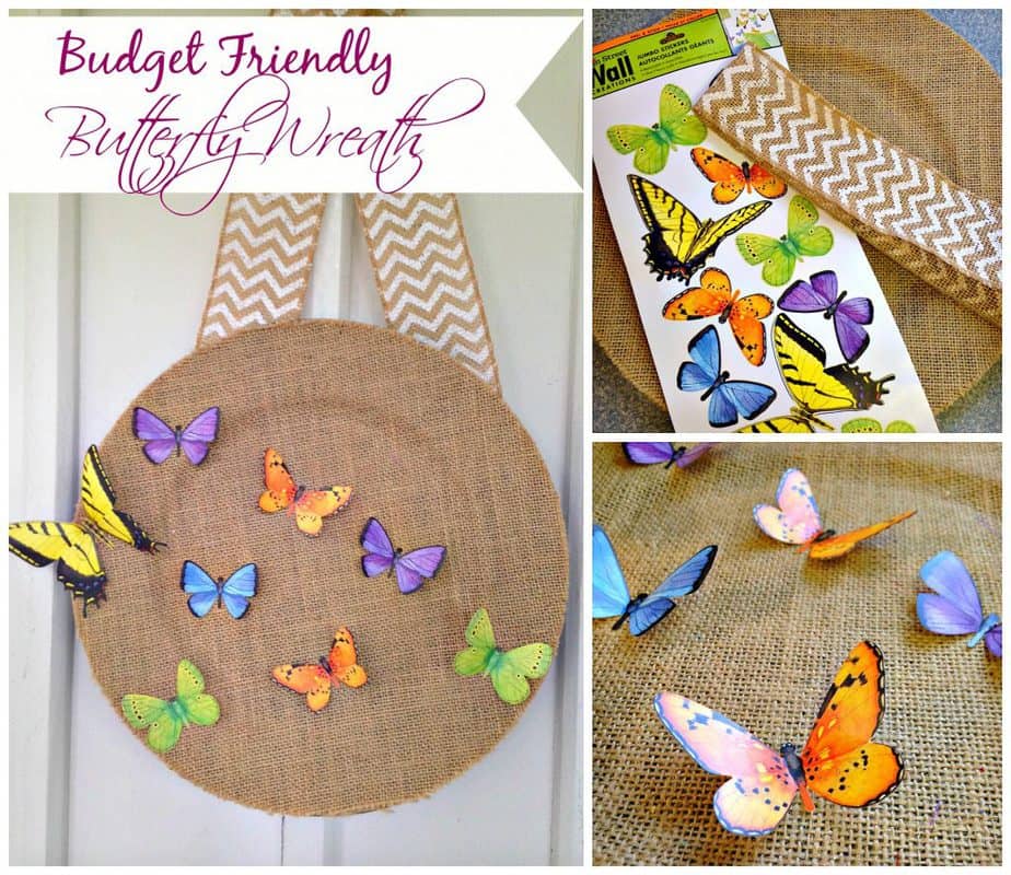 budget friendly butterfly spring wreath