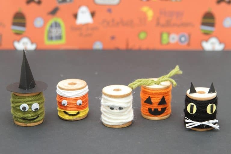 The CUTEST Wooden Spool Halloween Craft for Kids