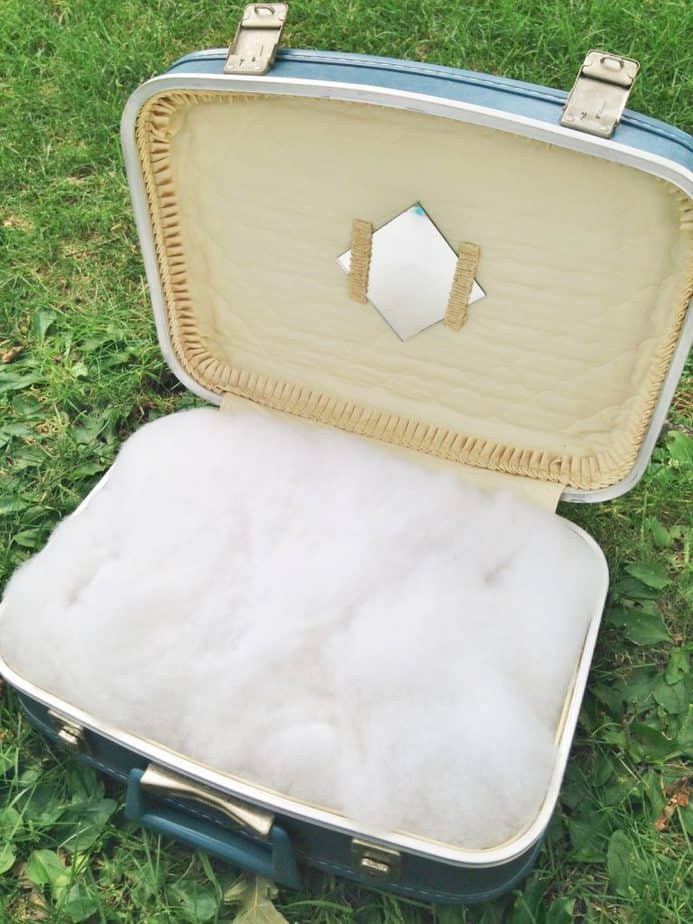 upcycled pet suitcase bed