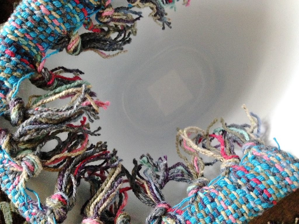 diy woven rug sensory bucket