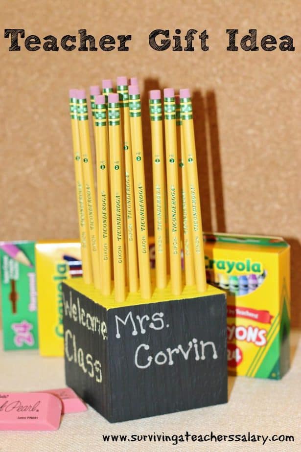 teacher pencil holder gift idea