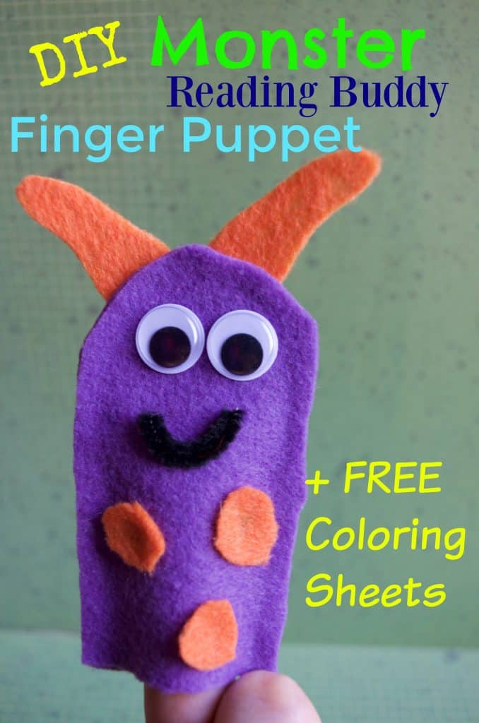 DIY Monster Reading Buddy Felt Finger Puppet