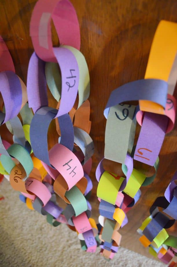 paper chain countdown to baby