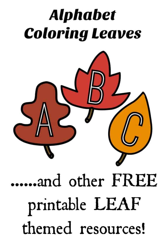 Letters of the Alphabet Leaf themed Coloring Pages