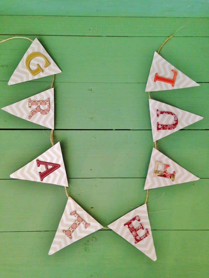 thanksgiving grateful DIY home decor banner tutorial