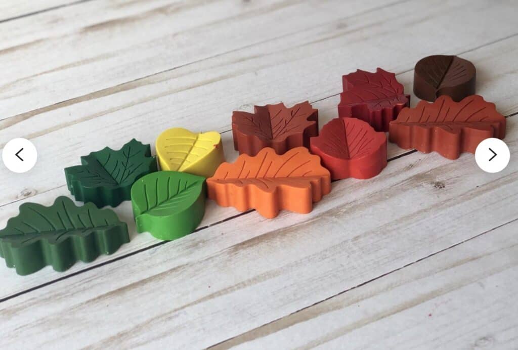 fall leaf crayons etsy