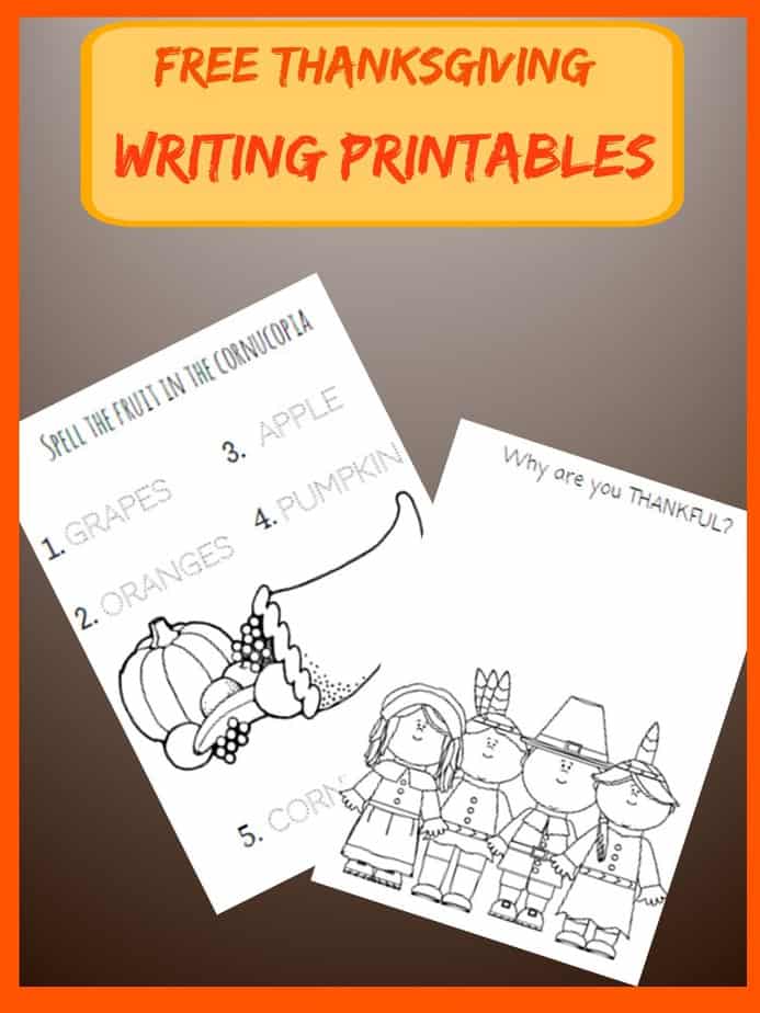 free Thanksgiving Writing Printable Worksheets Image