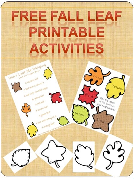 free printable fall leaf activity book pack