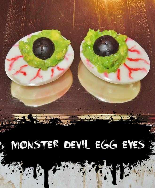 Halloween Monster Eyes - Spooky Halloween Recipe Deviled Eggs