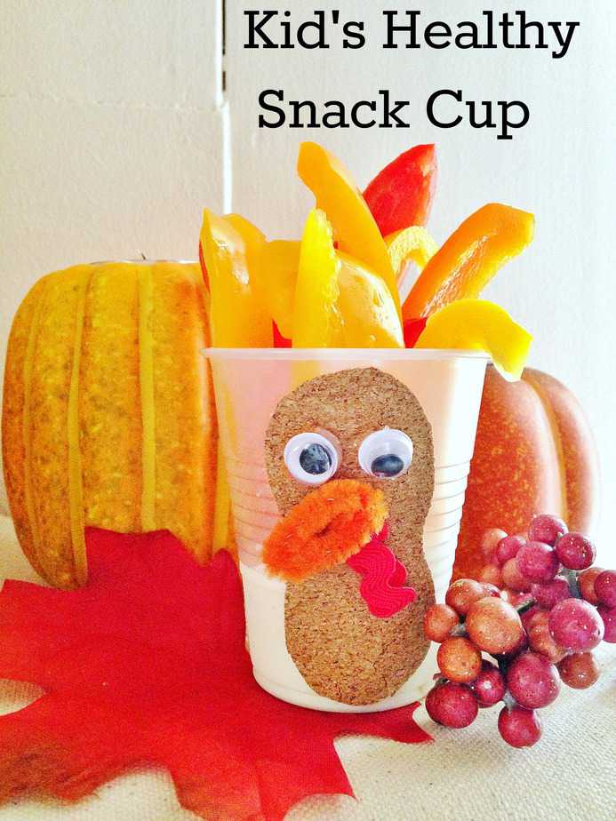 Veggies and Dip Healthy Thanksgiving Turkey Snack for Kids