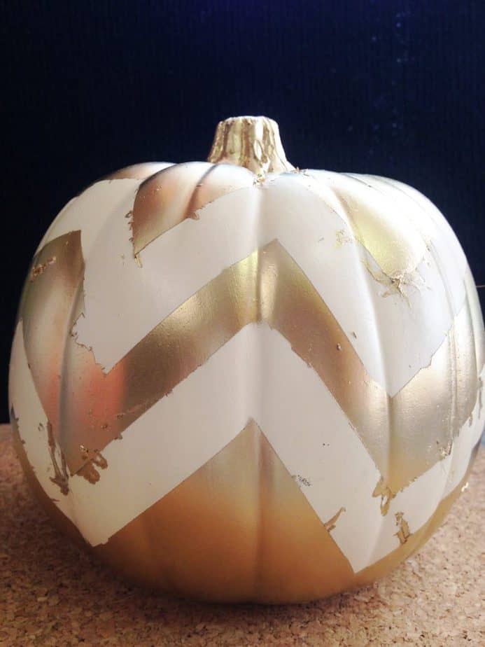 frugal fall Chevron Pumpkin Planter home decor