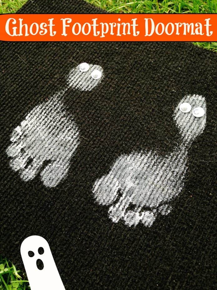 kids halloween ghost footprint doormat