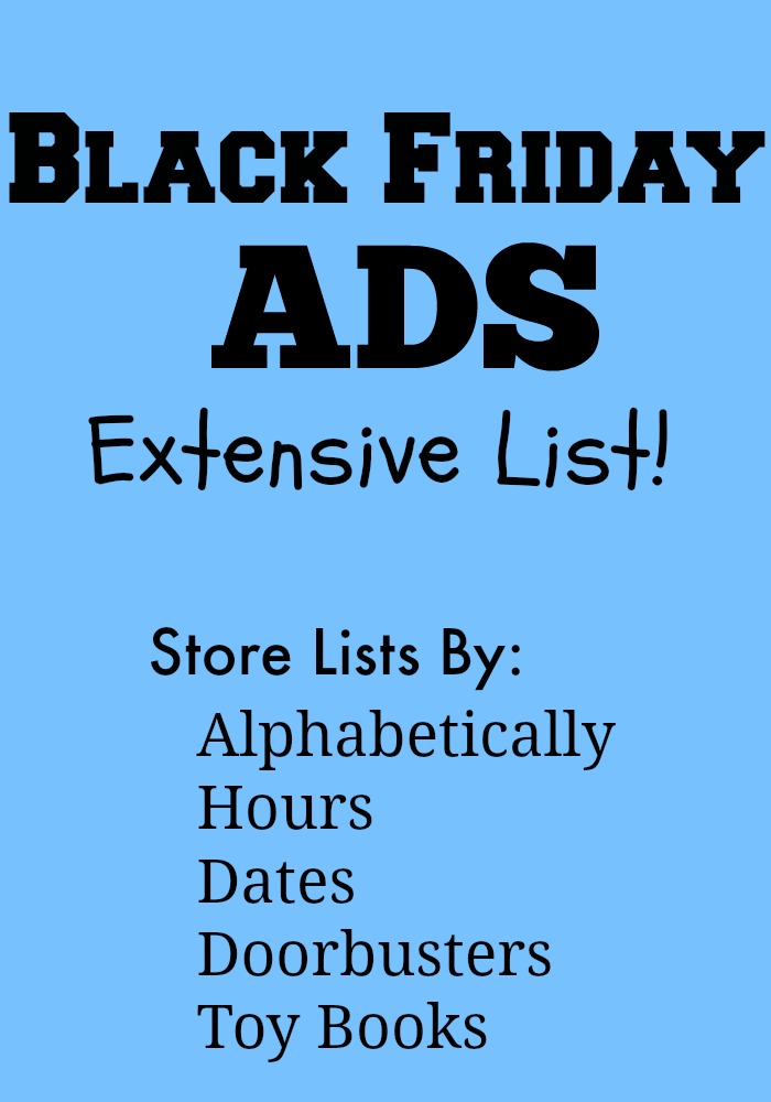 Black Friday ADS Store List
