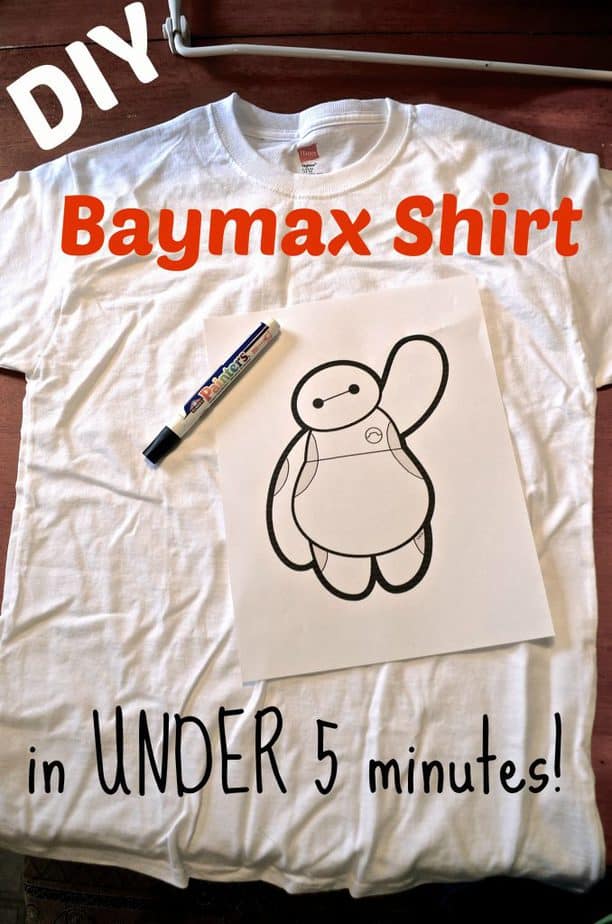 DIY disney baymax shirt tutorial in under 5 minutes