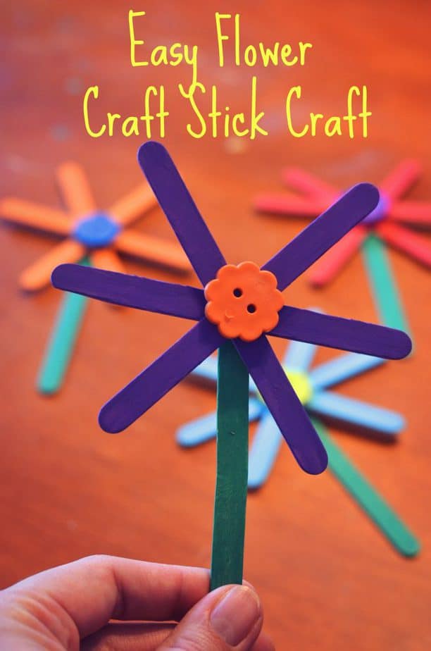 Easy Flower Craft Stick Craft for Kids