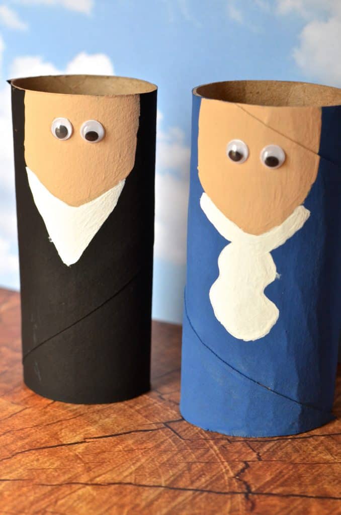 President Washington and Lincoln Toilet Paper Tube Craft for Kids