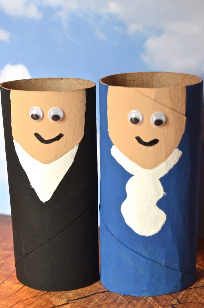 President Washington and Lincoln Toilet Paper Tube Craft for Kids