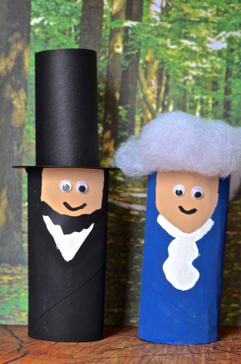 President Lincoln & Washington Toilet Paper Tube Craft for Kids