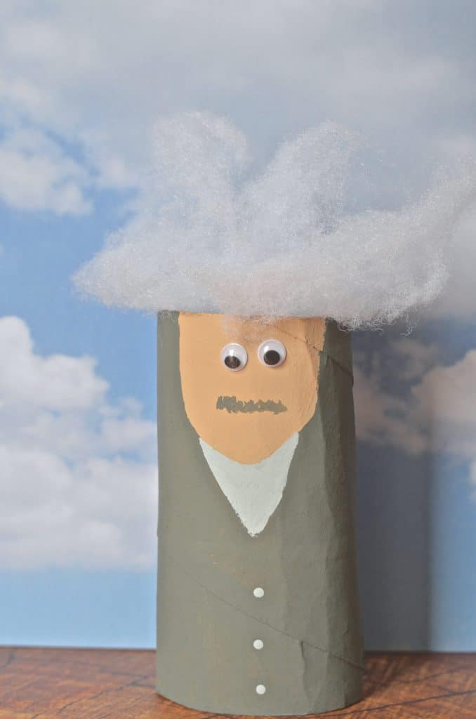 Albert Einstein recycled Toilet Paper Tube craft for kids