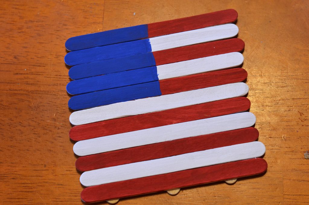 patriotic american flag craft stick craft for kids