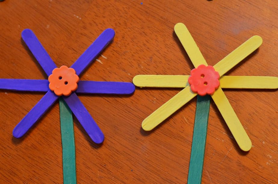 flower craft stick craft for kids