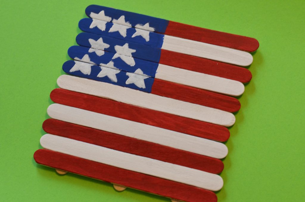 patriotic american flag craft stick craft for kids