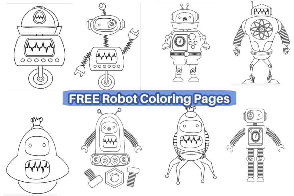 Afbestille Kommerciel rådgive FREE Robot Coloring Sheet Pages for Kids