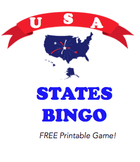 USA States Bingo Printable Worksheet