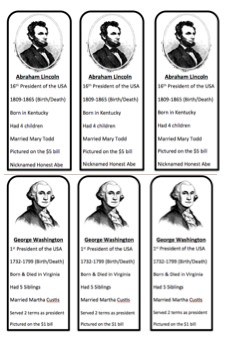 president lincoln washington bookmark printable