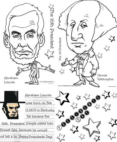 president lincoln washington coloring sheets