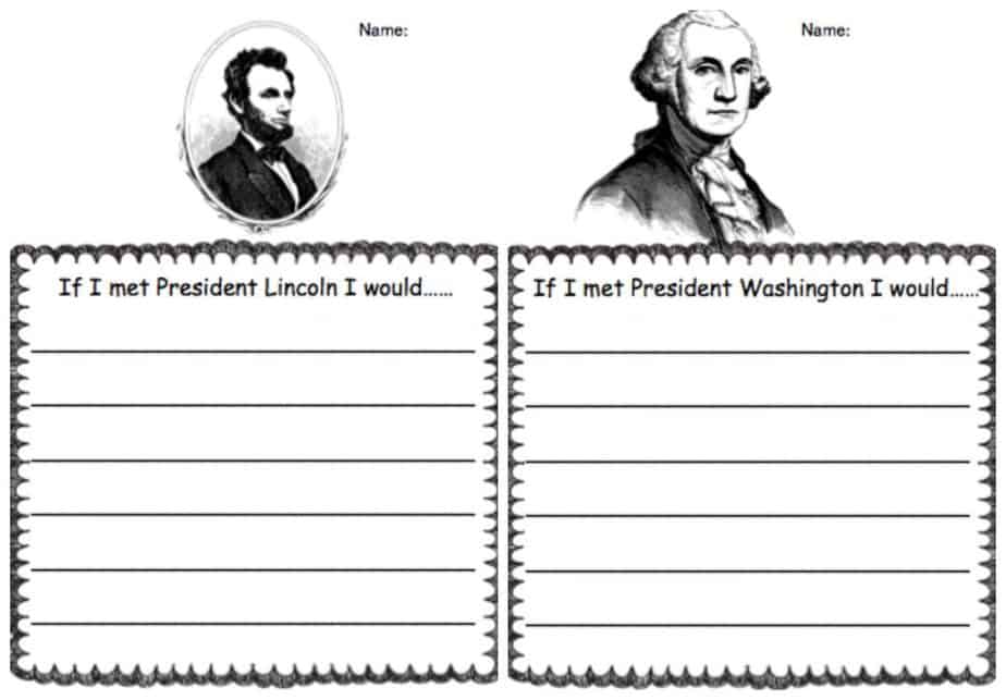 presidents lincoln washington writing prompt