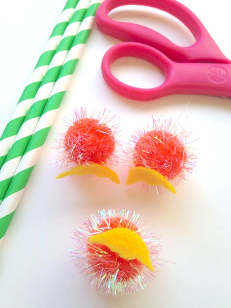 dr seuss lorax inspired straws crafts for kids