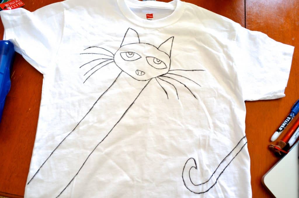 hand drawn Pete the Cat kids Tshirt