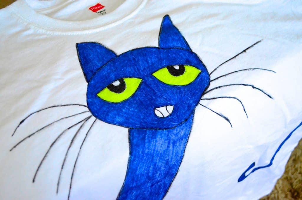 blue Pete the Cat kids Tshirt