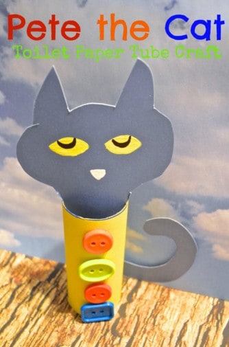 Pete the Cat Toilet Paper Tube Craft for Kids: Four Groovy Buttons