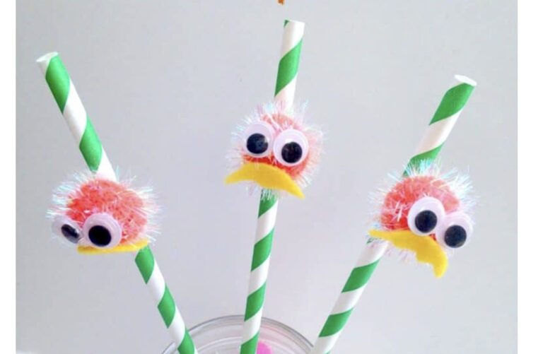 Dr. Seuss The Lorax inspired Straws – Crafts for Kids