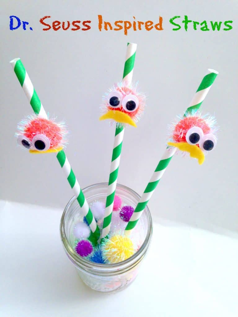 dr seuss lorax inspired straws for kids