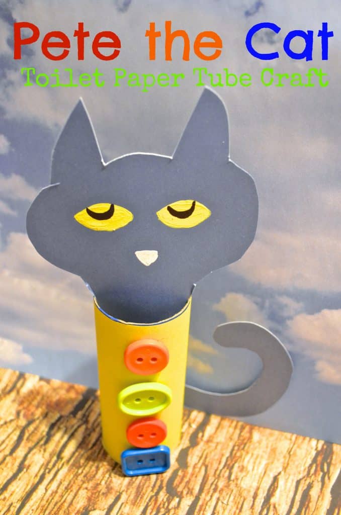 Pete the Cat Toilet Paper Tube Craft for Kids: Four Groovy Buttons