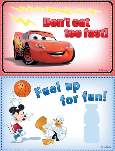 FREE Disney Printable Lunch Box Notes for School