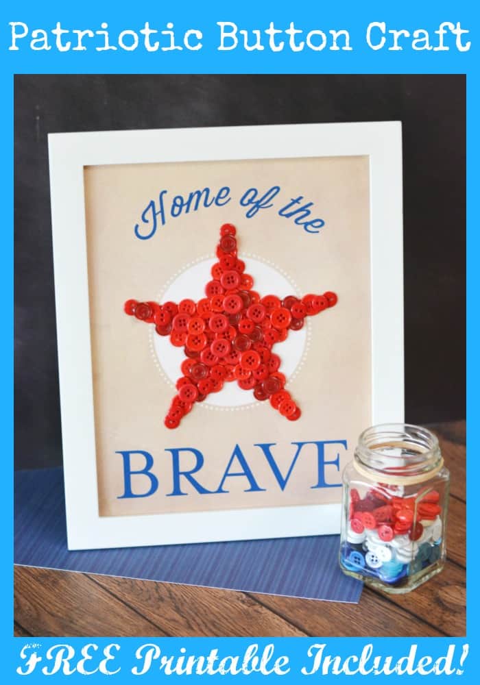 DIY Patriotic Home of the Brave Art Wall Decor Project with FREE Printable