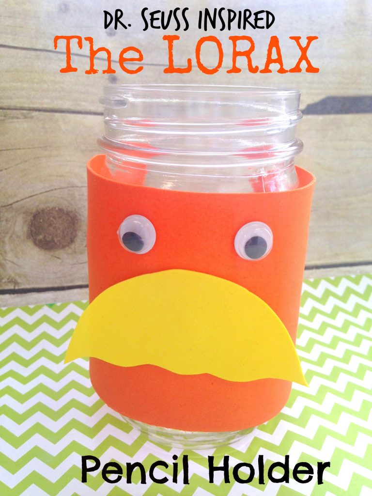 Dr seuss Lorax Pencil Holder Kids Craft