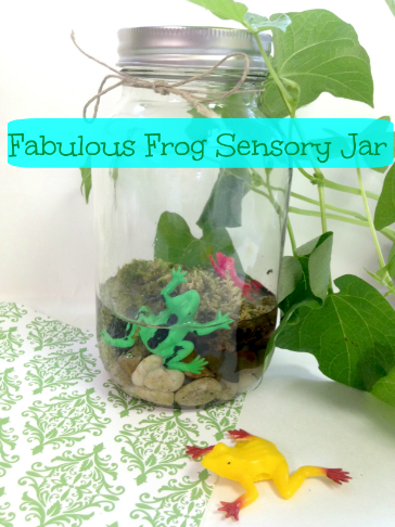 fabulous frog sensory jar for preschoolers