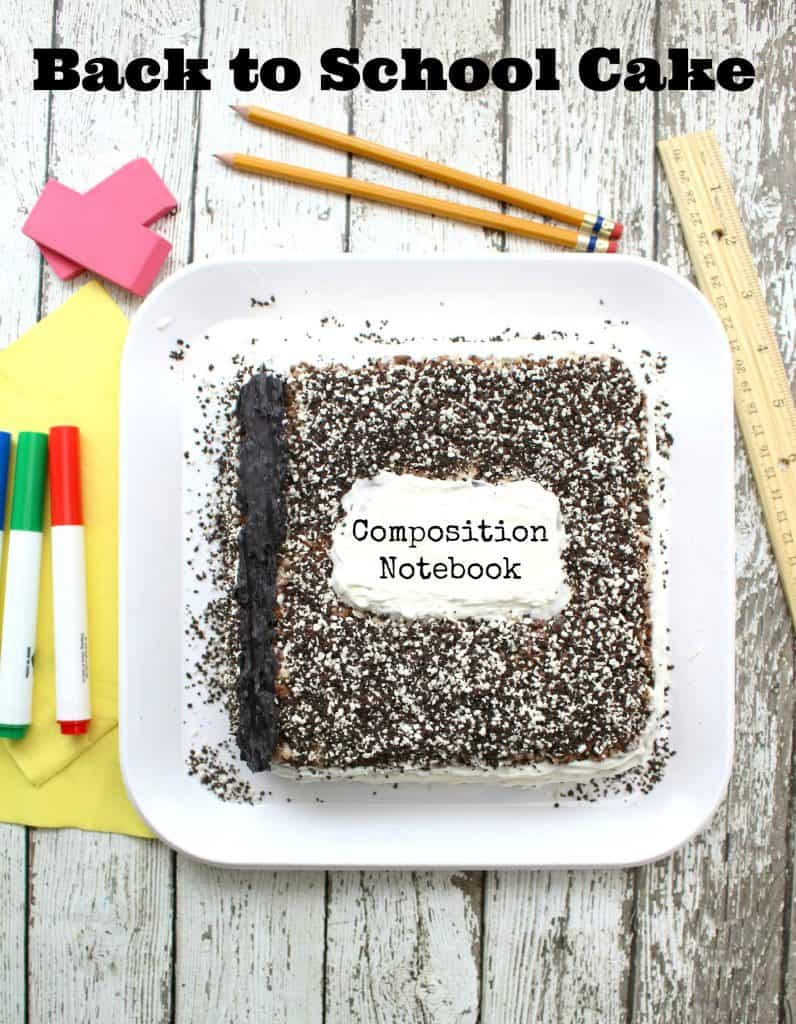 Back to School Composition Notebook Cake Recipe