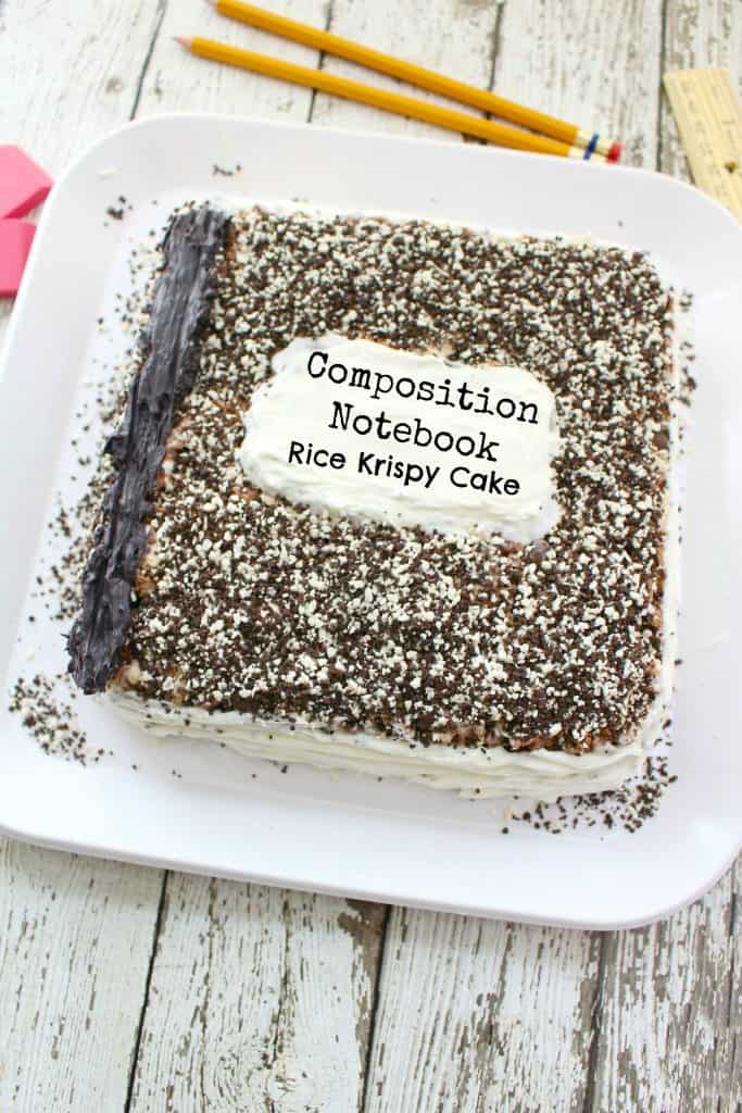 Composition Notebook Back to School Cake Recipe