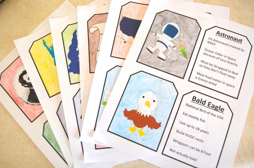 FREE Patriotic History Trading Flash Cards for Kids