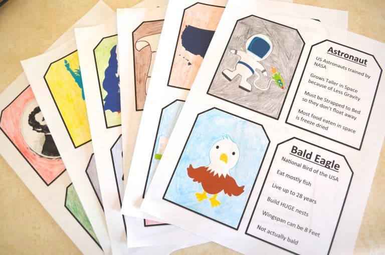 FREE Patriotic Printable History Trading Flash Cards for Kids