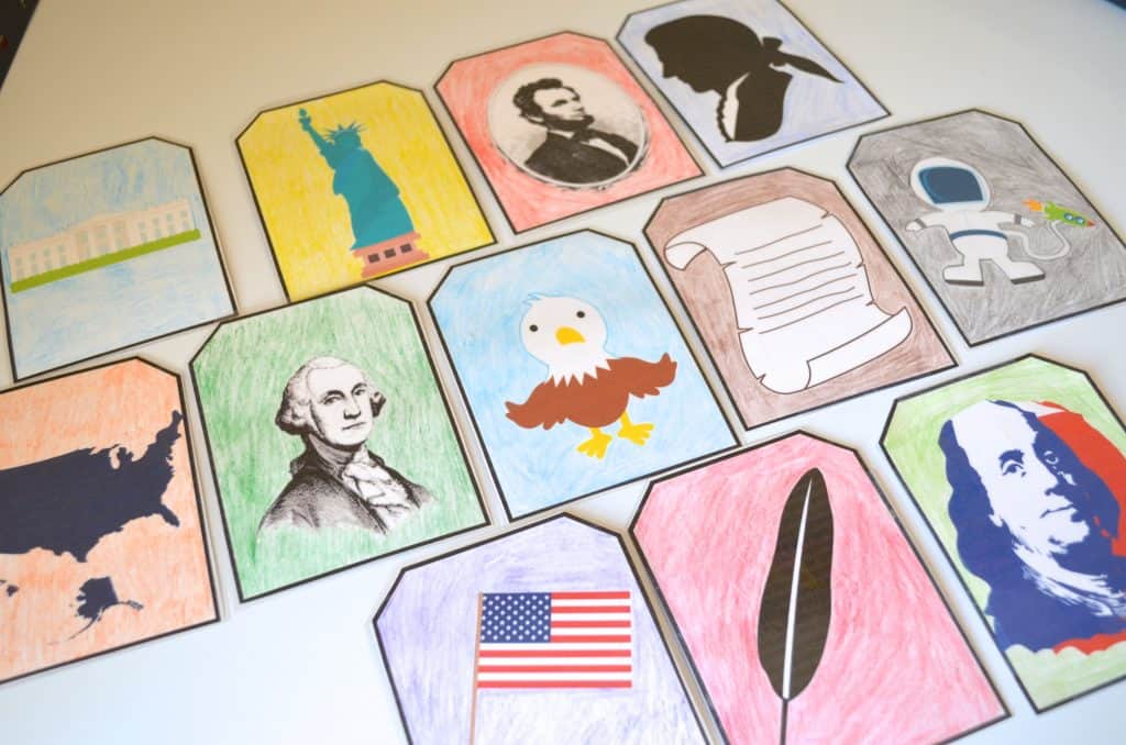 coloring page Patriotic History Trading Flash Cards for Kids