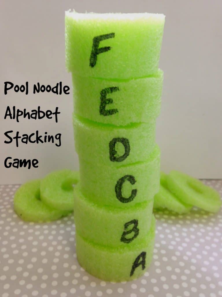 Pool Noodle Alphabet Stacking Game